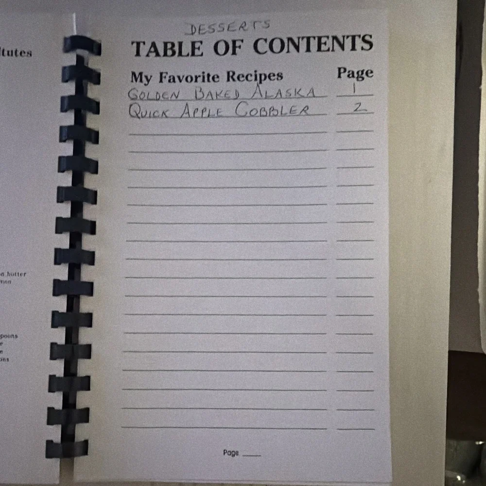 Vintage DIY Blank Recipe Book Spiral Bound Journal Handwritten Recipes White